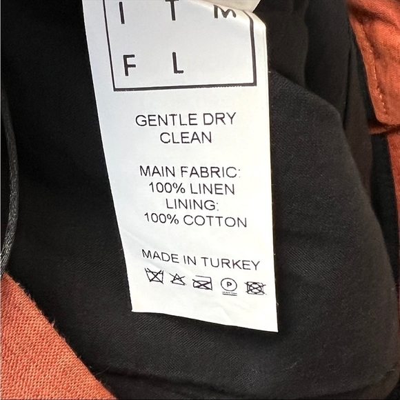 NWT ITMFL Linen Terracotta High Rise Press-Crease Pleated Wide Leg 8” Shorts S - Picture 13 of 14